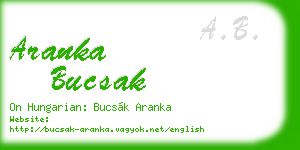 aranka bucsak business card
